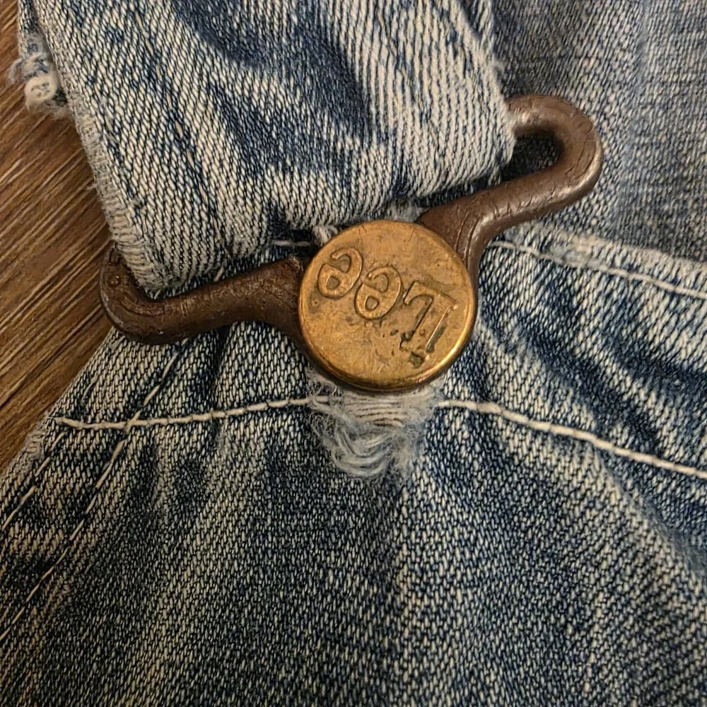 VTG Lee Denim‎ Overalls 1940s 1950s Sanforized Donut Buttons USA 29